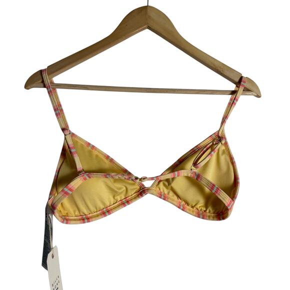 Billabong Sunchaser Ceci Striped Triangle Bikini Swimsuit Top in Pineapple XL - Picture 7 of 7